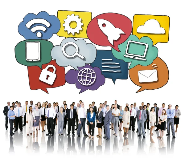 Business people e Media Communication Concept — Foto Stock
