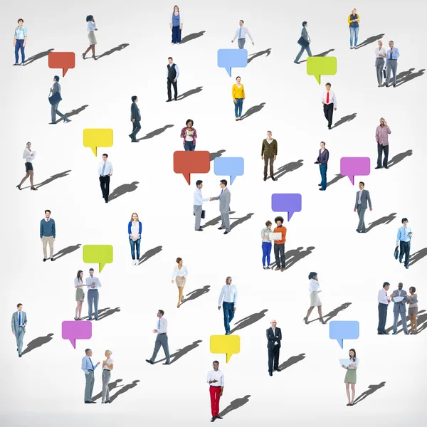 Large Group of People, Communication Diversity and Community — Stock Photo, Image