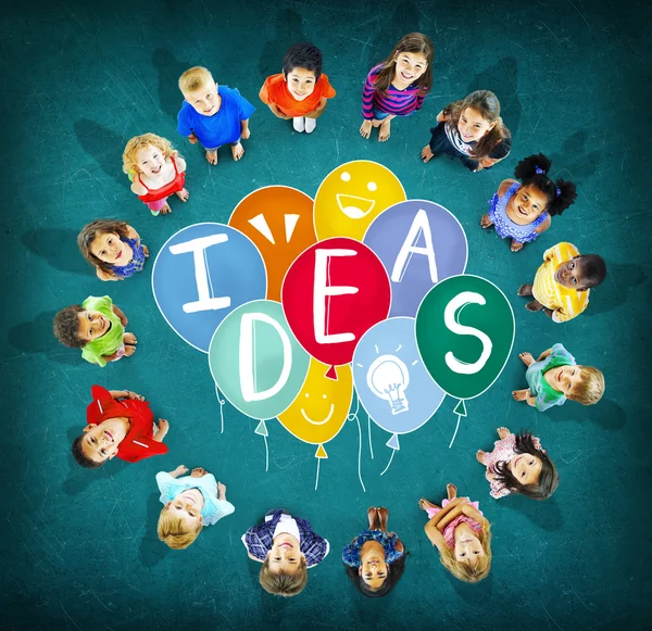 Concept of ideas with group of children — Stock Photo, Image