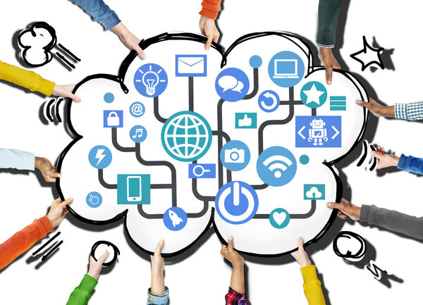 Hands and Global Communications Concept