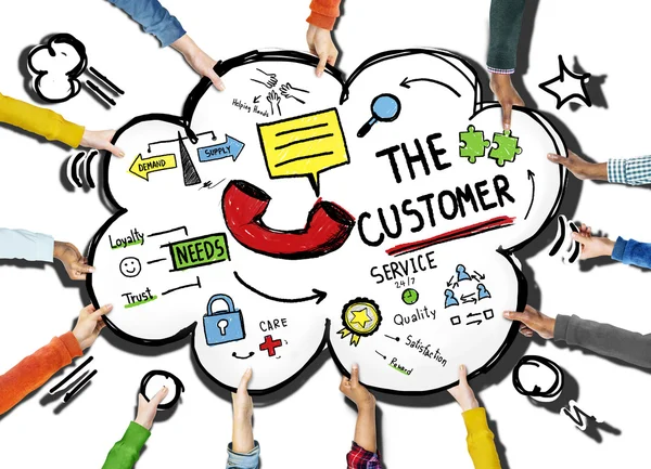 Handen het Customer Service Concept — Stockfoto