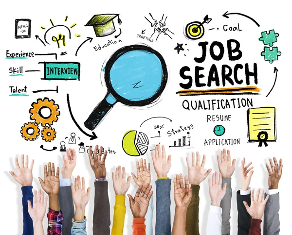 Etniciteit handen exploderende Job Search — Stockfoto