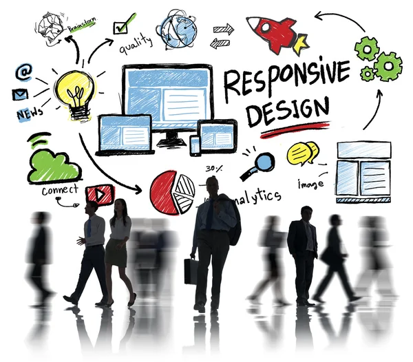 Responsieve Design, Internet Web mensen uit het bedrijfsleven — Stockfoto