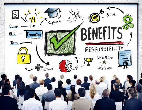 People at the seminar about Benefits — Stock Photo, Image