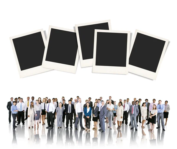 Diverse people and Polaroid Paper — Stock Photo, Image