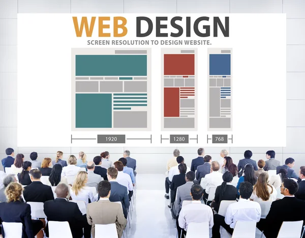 वेब डिझाइनबद्दल सेमिनारमध्ये लोक — स्टॉक फोटो, इमेज