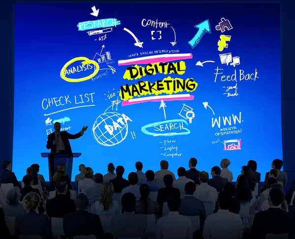 Mensen op seminar over digitale Marketing — Stockfoto