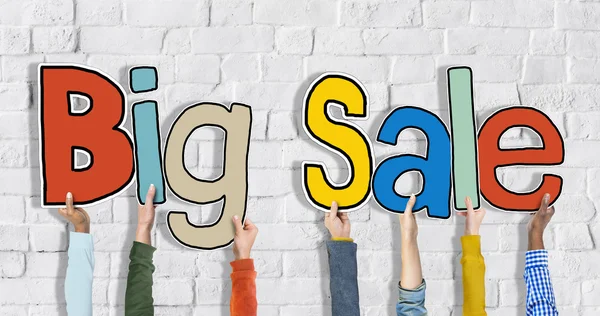 Hands Holding Word Big Sale — Stock Photo, Image