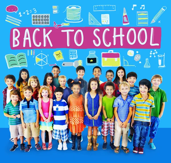 Back to school Concept with group of children — Stock Photo, Image