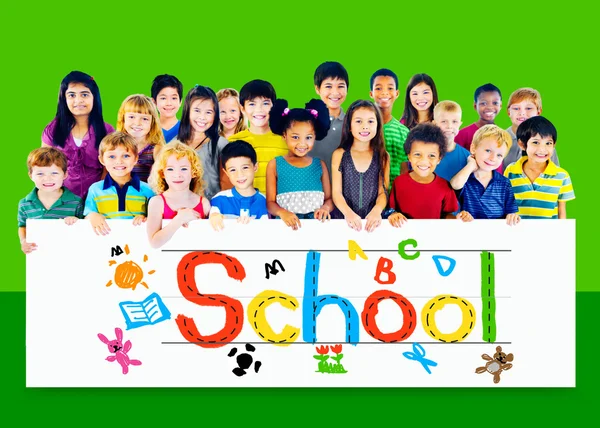 Education Concept with group of children — Stock Photo, Image