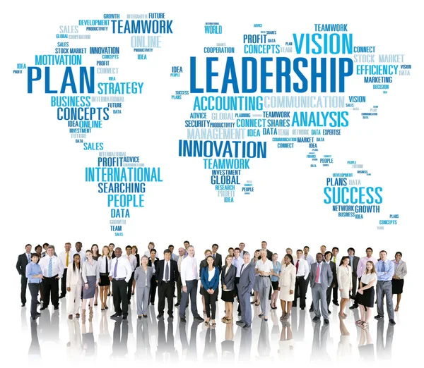 Pessoas de negócios e conceito de liderança — Fotografia de Stock