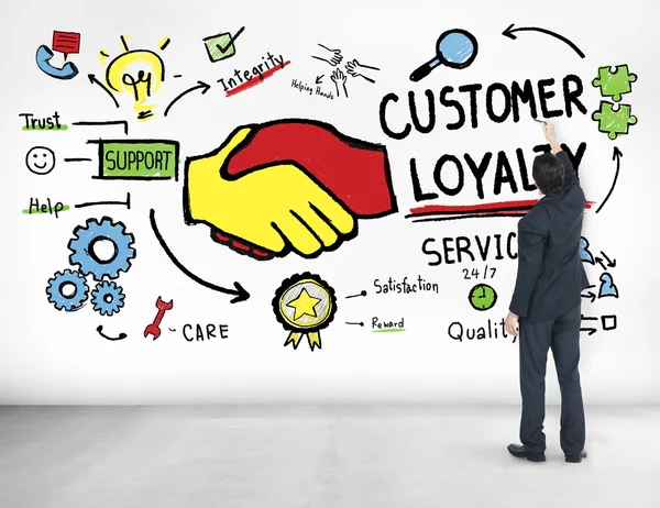 Служба лояльности предпринимателей и клиентов — стоковое фото