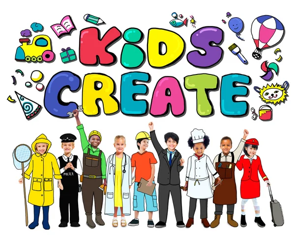 Niños Crear concepto con niños —  Fotos de Stock