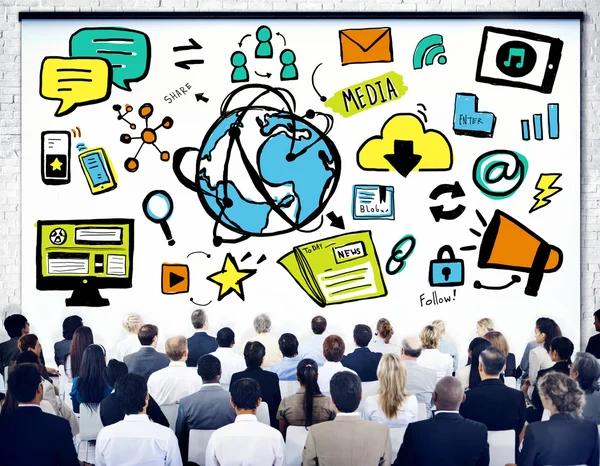 Business People at Global Media Seminar — Stock Photo, Image