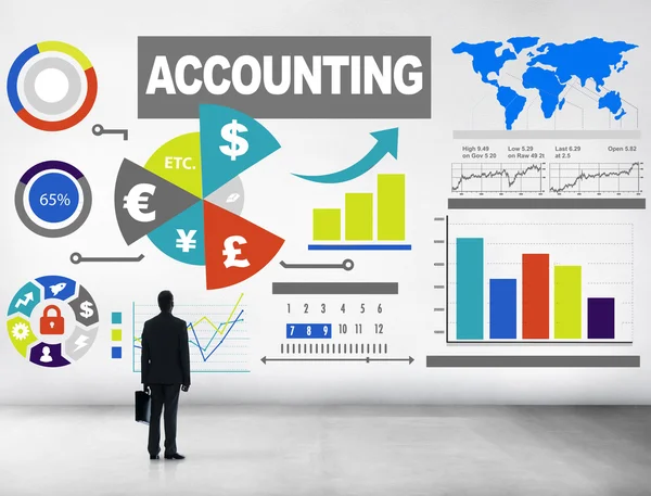 Zakenman en Accounting analyse — Stockfoto