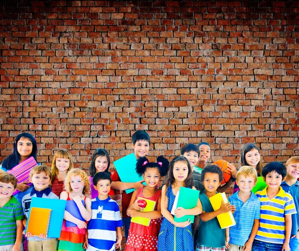 Children, Cheerful Studying, Education — Stock Photo, Image