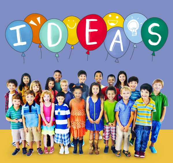 Concept of ideas with group of children — Stock Photo, Image