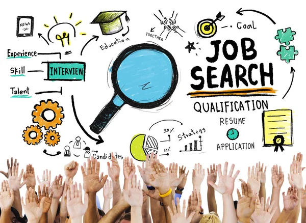 Etniciteit handen exploderende Job Search — Stockfoto