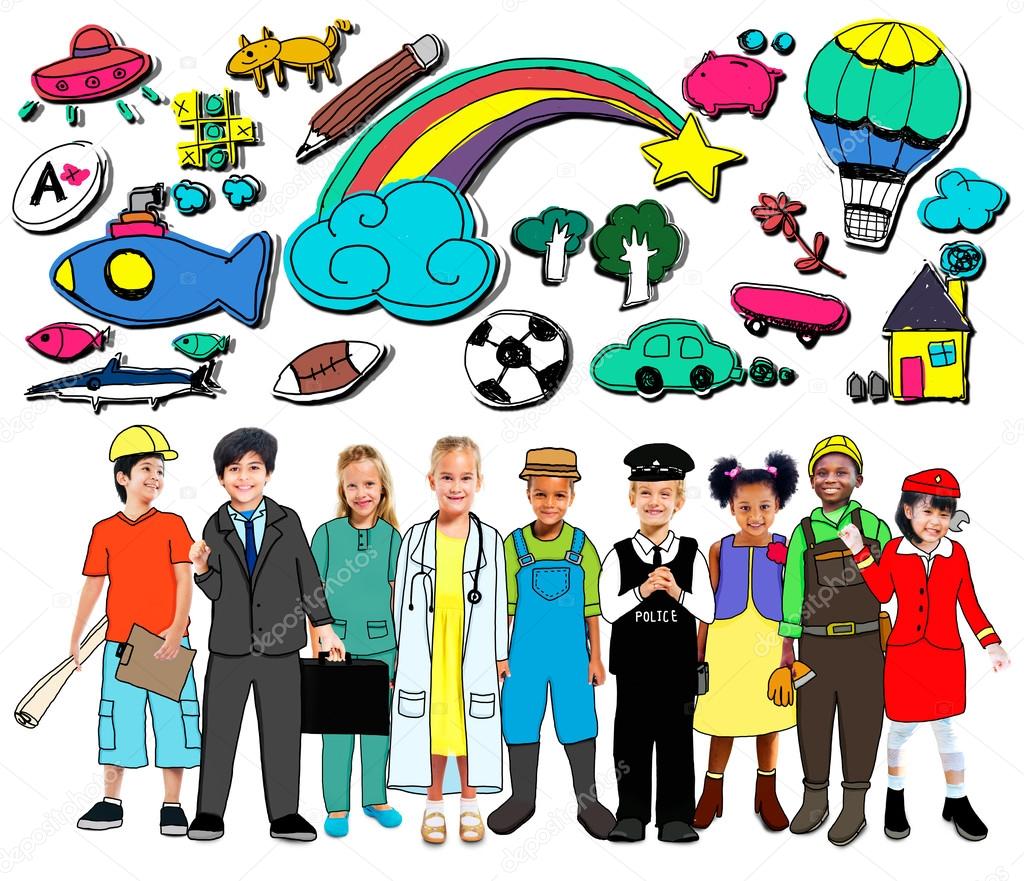 Kids and Various Occupations Concept