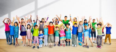 Grup çok ırklı çocuk