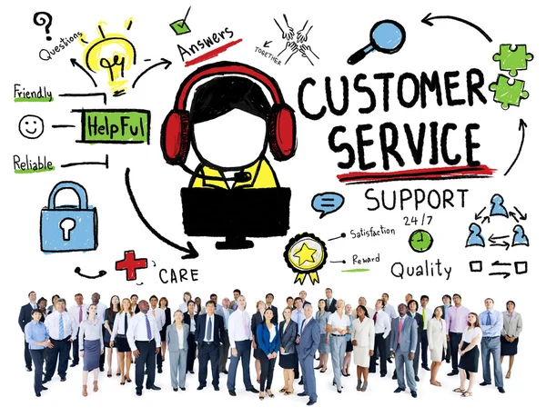 Diverse mensen en klanten service — Stockfoto