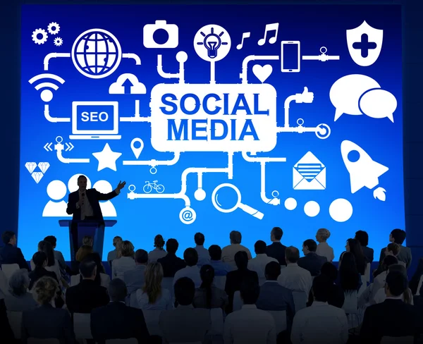 People at seminar about Social Media — Stock Photo, Image