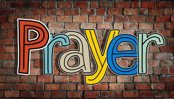 Handen met gebed, woord — Stockfoto