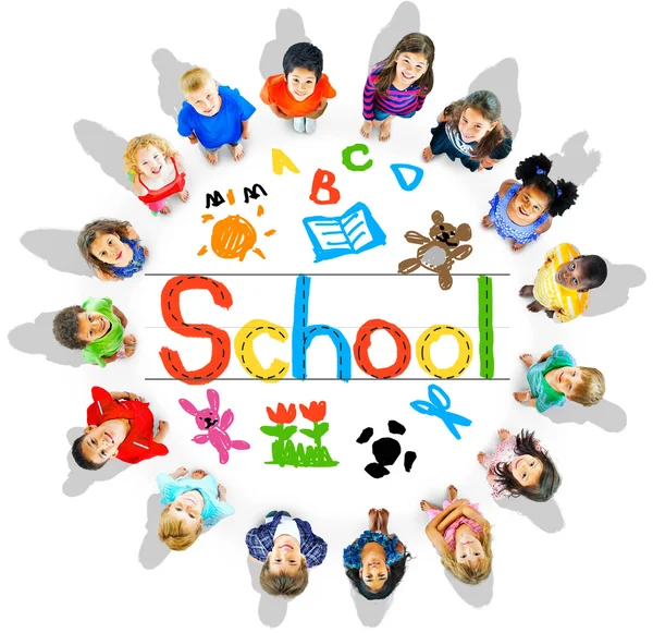 Education Concept with group of children — Stock Photo, Image