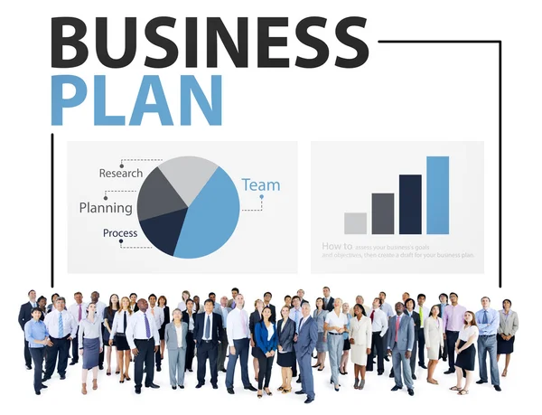 Diverse persone e Business Plan Concept — Foto Stock