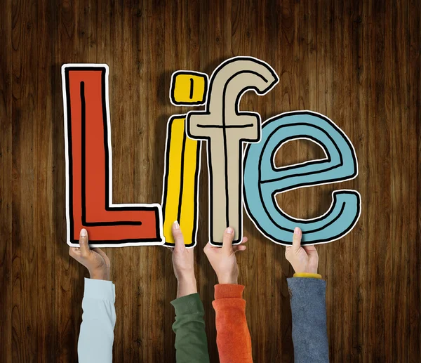 Hands Holding Life word — Stock Photo, Image