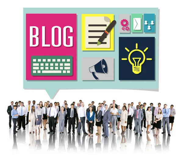 Üzletemberek és a Blog fogalmát — Stock Fotó