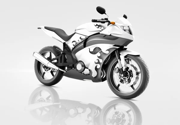 Motorbike Rider Contemporary White — Stock Photo, Image