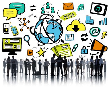 iş insanlar küresel medya