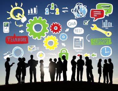 iş adamları ve takım çalışması kavramı