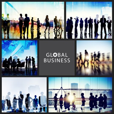 Küresel iş insanlar el sıkışma