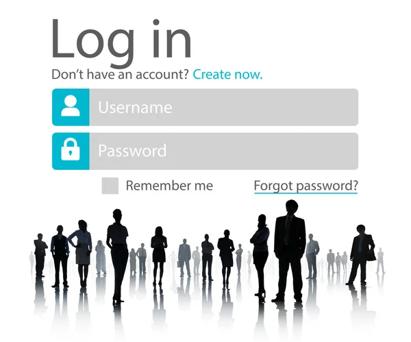 Business People et LogIn Concept de sécurité — Photo