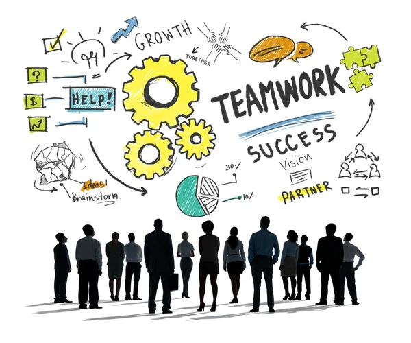 Teamwork, Teamwork, Zusammenarbeit in der Wirtschaft — Stockfoto