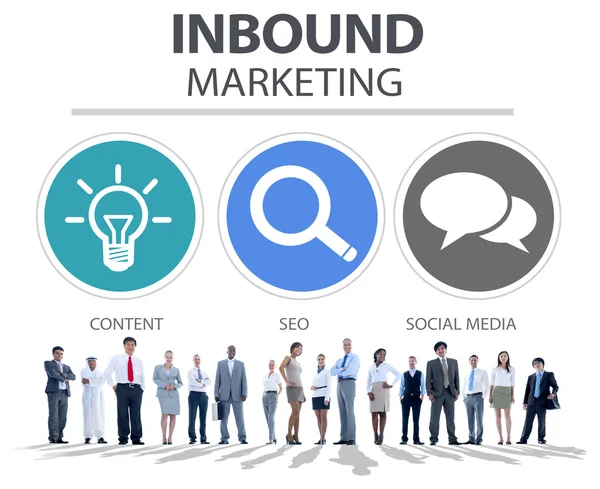 Personas y concepto de Inbound Marketing — Foto de Stock