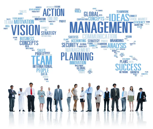 Global Management, Training, Vision, World Map — Stock Photo, Image