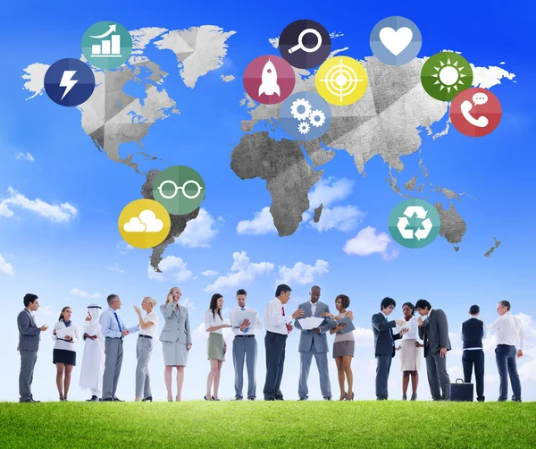 Diverse people and Global Communication — Stock Photo, Image