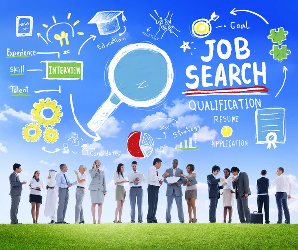 Mensen uit het bedrijfsleven, discussie, aspiratie en Job Search — Stockfoto