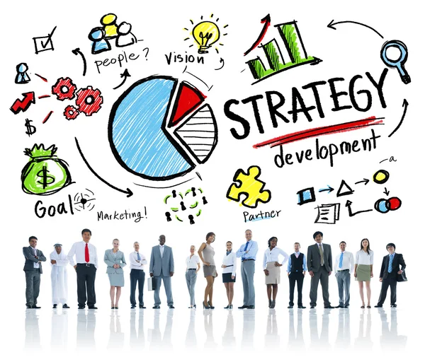 Przedsiębiorcy i koncepcja strategii — Zdjęcie stockowe