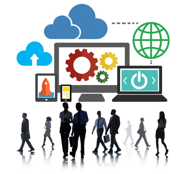 Almacenamiento de datos en la nube, base de datos, tecnología en línea — Foto de Stock
