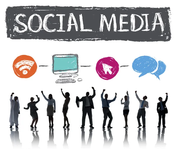 Diverse mensen en sociale media concept — Stockfoto