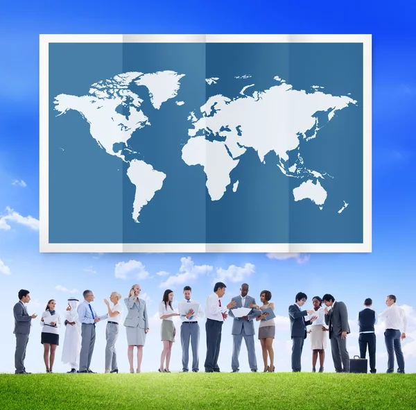 Persone diverse e World Global Business — Foto Stock