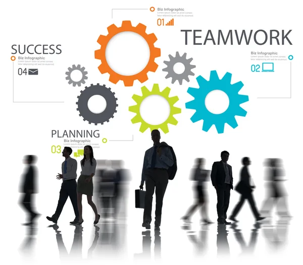 Teamwork, groep Gear-, partnerschaps- en samenwerkingsovereenkomst — Stockfoto