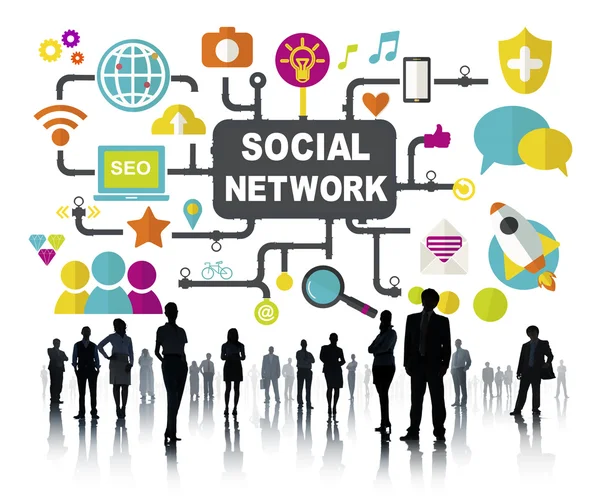 Social Media, Social Networking, Connessione — Foto Stock