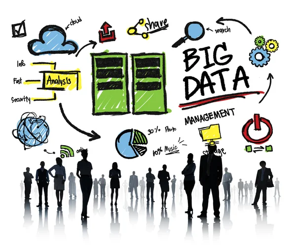Diversité des gens d'affaires, Big Data Share — Photo