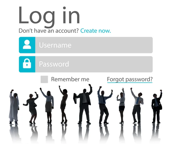 Forretningsfolk og begrepet "Login Security" – stockfoto