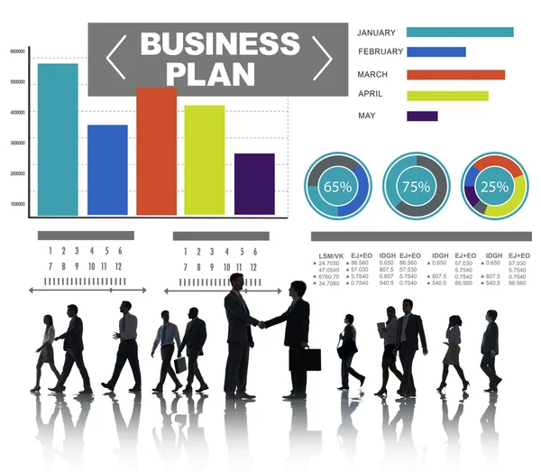 Plan de negocios y gráficos, idea de estrategia de lluvia de ideas —  Fotos de Stock